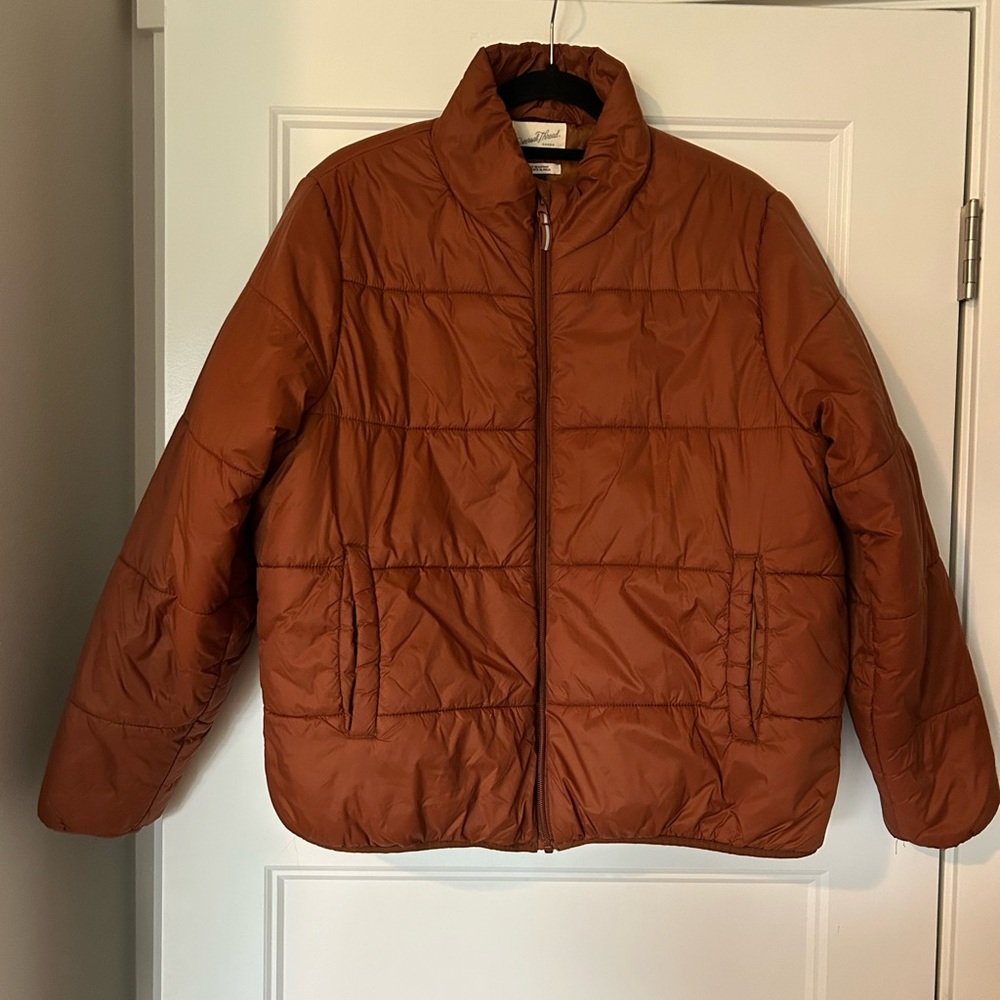 Universal Thread Rust Brown Orange Puffer Jacket … - image 1